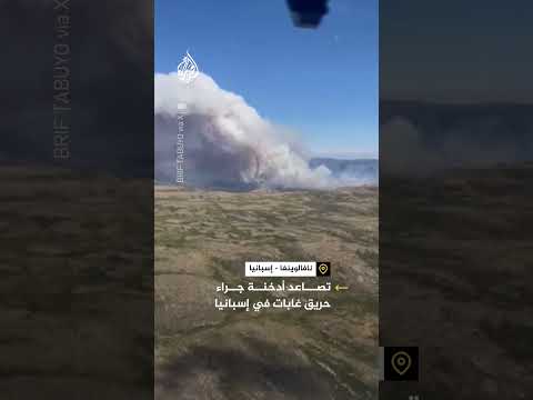 تصاعد أدخنة جراء حريق غابات في مدينة مدريد بإسبانيا