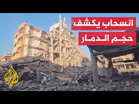 الجزيرة ترصد آثار الدمار التي خلفها الاحتلال بعد انسحابه من شمال مخيم النصيرات