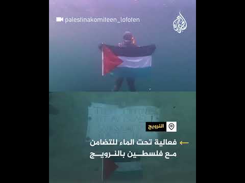 فعالية تضامنية مع فلسطين "تحت الماء" بالنرويج